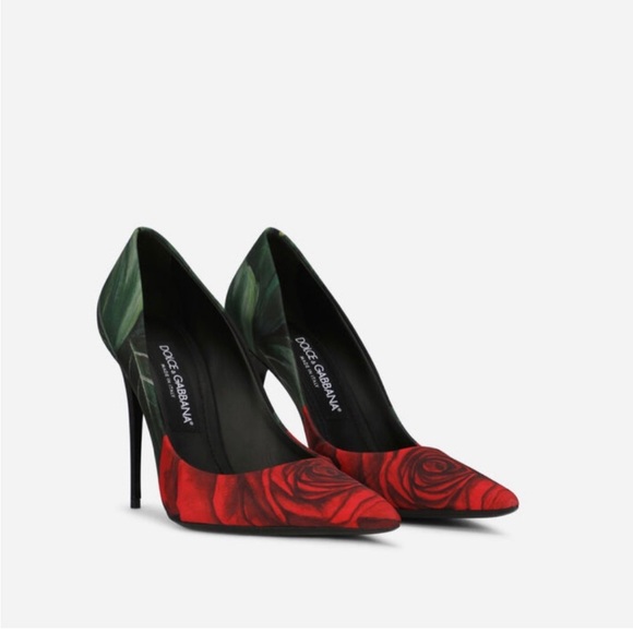 Dolce&Gabbana - Lollo floral jersey pumps - Picture 3 of 7